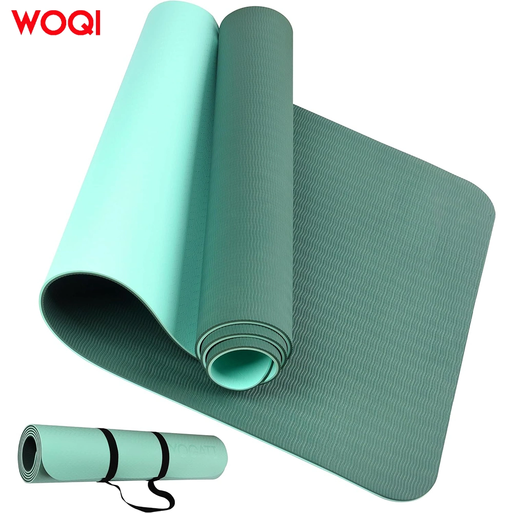 Full Laser Printing Engraved Alignment Line Natural Rubber and PU Yoga Mat