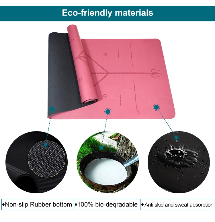 100% Natural Organic Eco Friendly Fitness Top Brand Custom Non-Slip PU Rubber Yoga Mat
