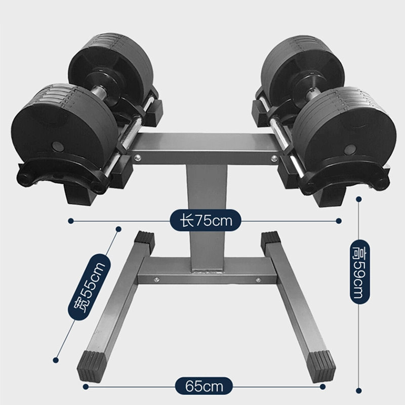 Patent Adjustable Dumbbell Custom Commercial Gym Fitness 20kg 32kg 2kg Increment Stand Adjustable Dumbbells New Model Dumbbell Set