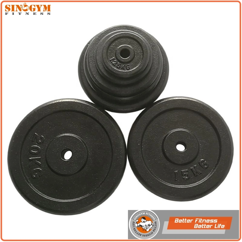 Round Edge Black Paint Cast Iron Weight Plate