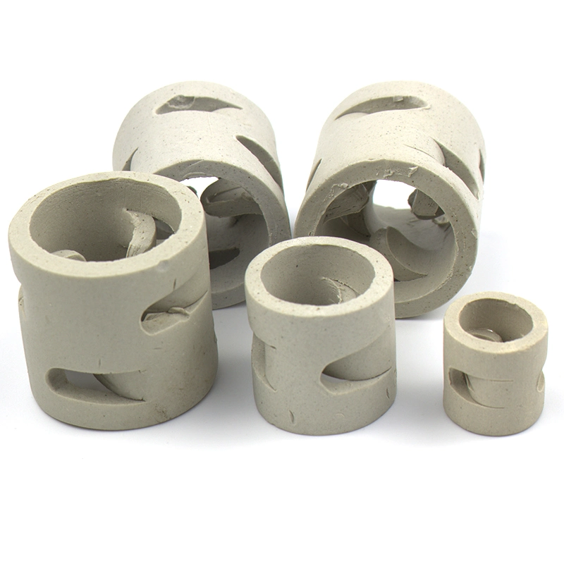 25mm 38mm 50mm 76mm 80mm Mass Transfer Packing Ceramic Pall Ring High Acid Resistance Ceramic Pall Ring