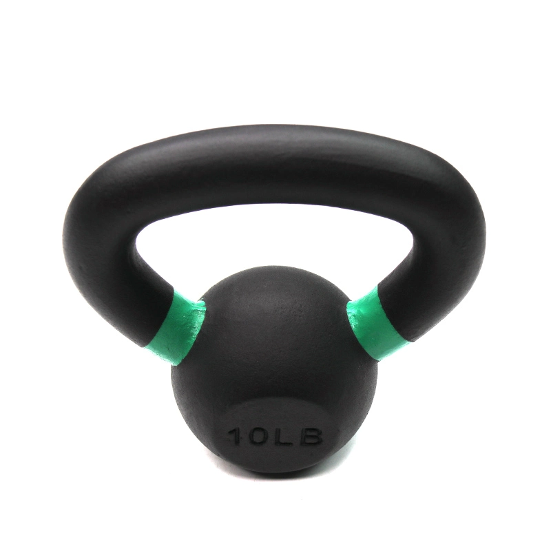 Black Cast Iron Kettlebell with Colour Rings