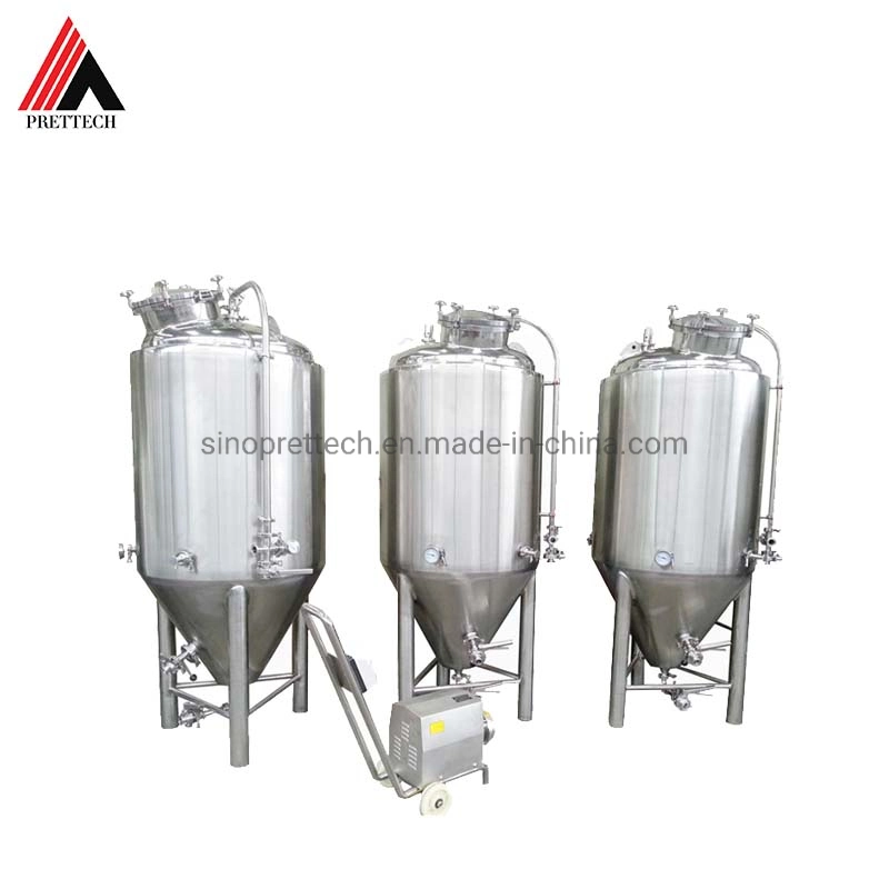 Stainless Steel Fermentation Tank Cooling Jacketed Conical Beer Fermenter with CE PED