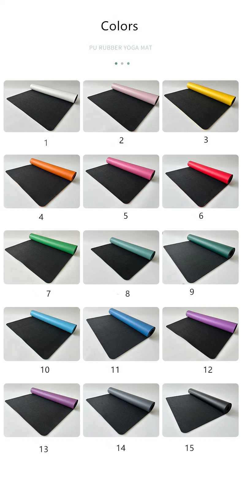 5.0 mm Thick Wholesale Yoga Mats Custom Color Rubber PU Yoga Mat