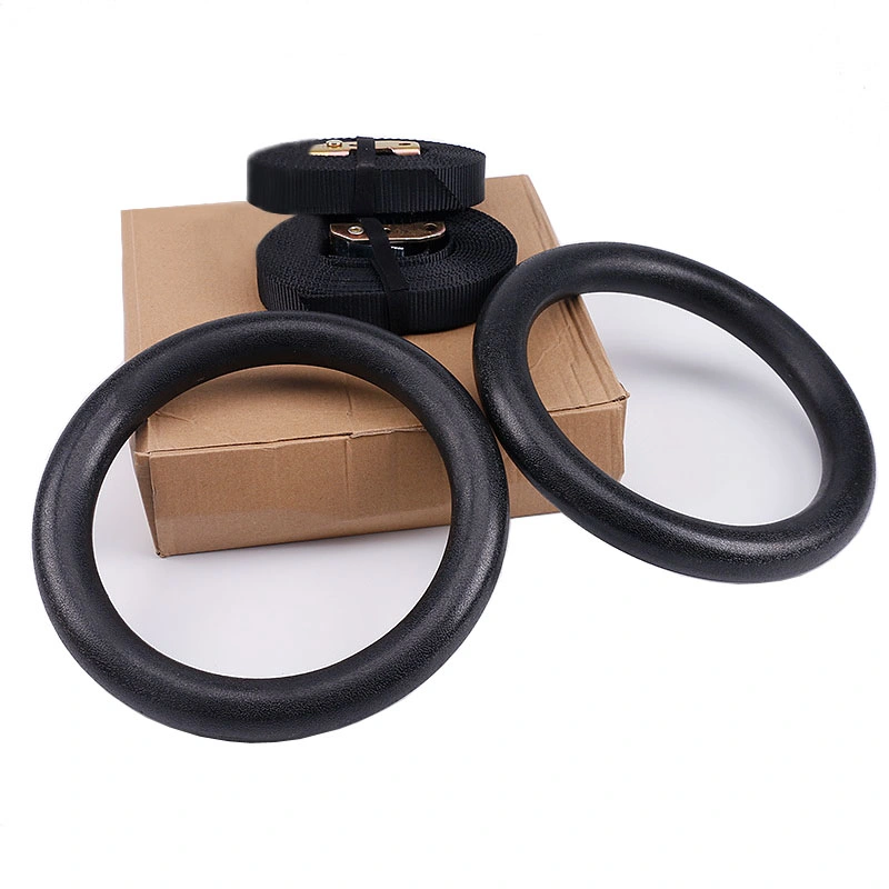 Core Fitness Strength Gymnastic Training Plastic Gym Rings with 28mm Adjustable Strap