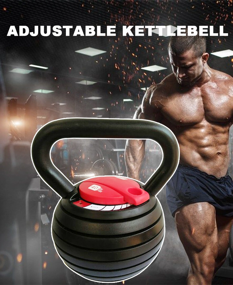 Adjustable Weight Kettle Bell 40 Pounds 24kg Cast Iron Competitive Kettlebell Exercise Body Shaping Indoor Fitness Equipment