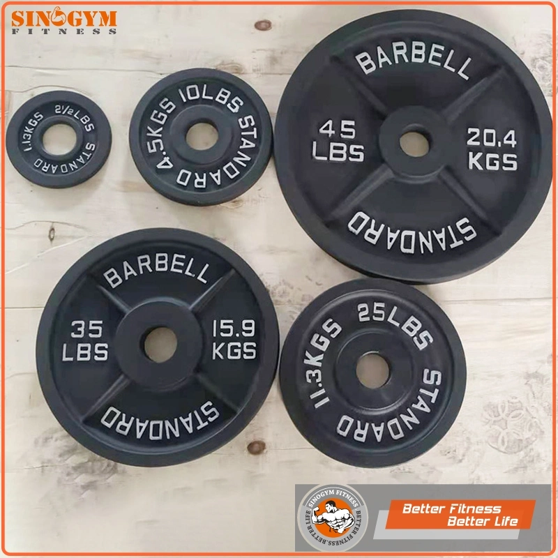 Black Paint or Grey Hammertone Cast Iron Barbell Weight Plate