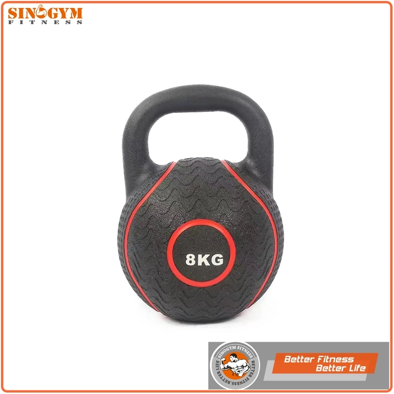 Pure Rubber Color Coded Weightlifting Kettlebell with Rubber Handle