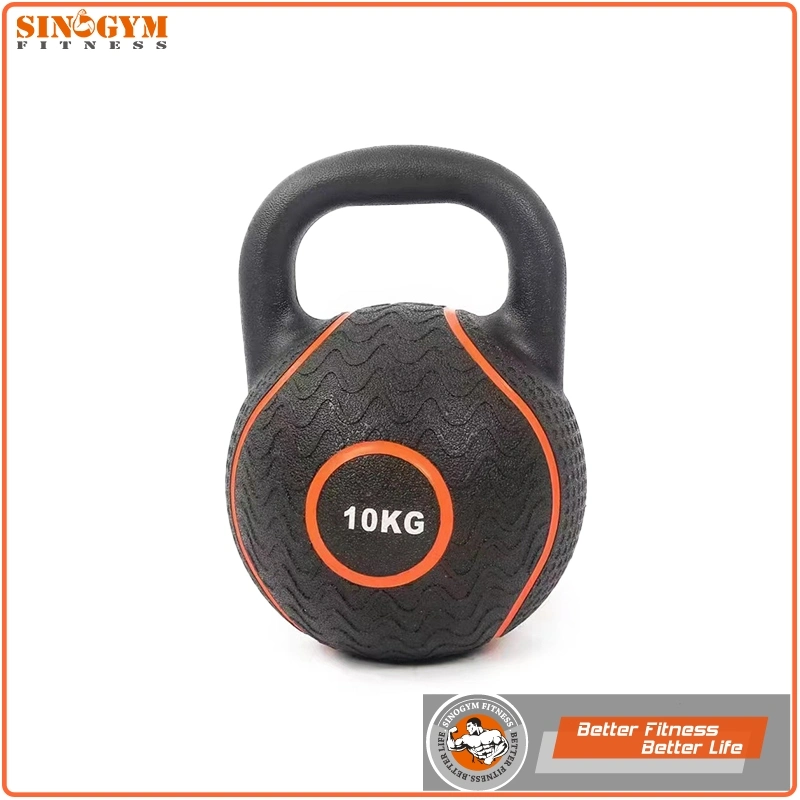 Pure Rubber Color Coded Weightlifting Kettlebell with Rubber Handle