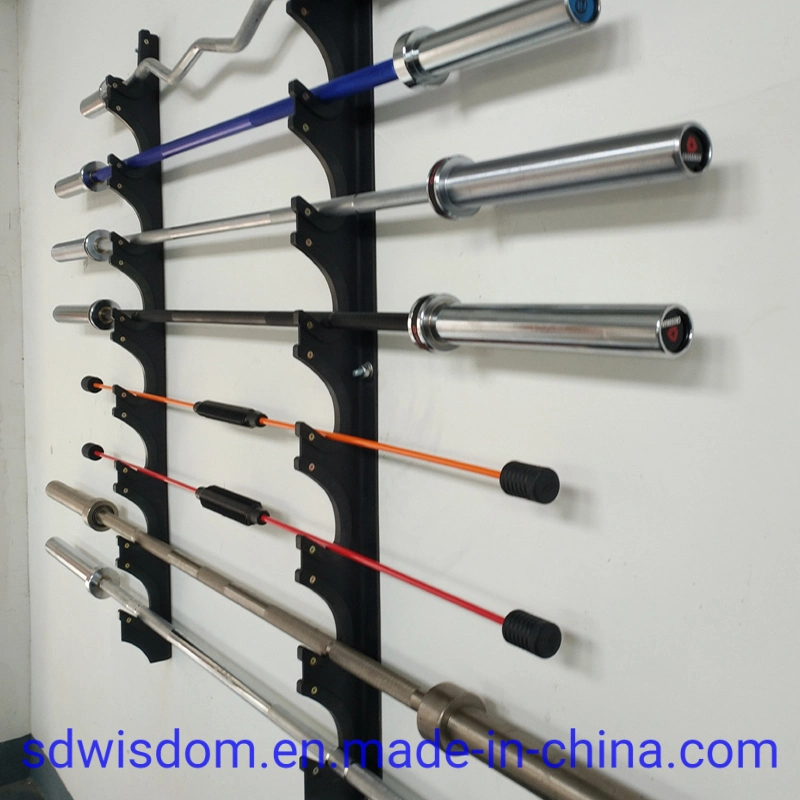 Commercial Gym Equipment Bar Holder 8 PCS Wall Mounted Barbell Holder Rack