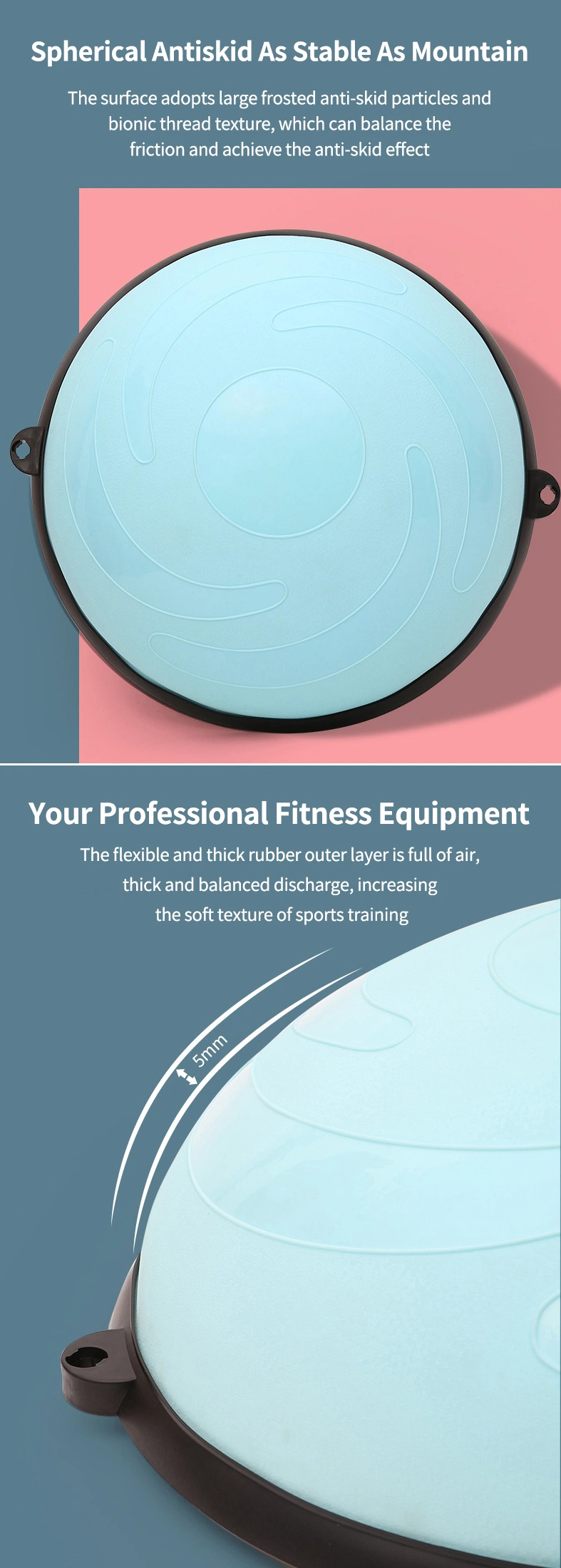 Yoga Pilates Exercise Ball Gym Equipment PVC Stability Half Ball for Fitness