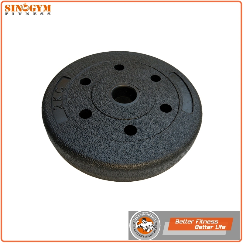 Black Plastic Cement Dumbbell Weight Plate