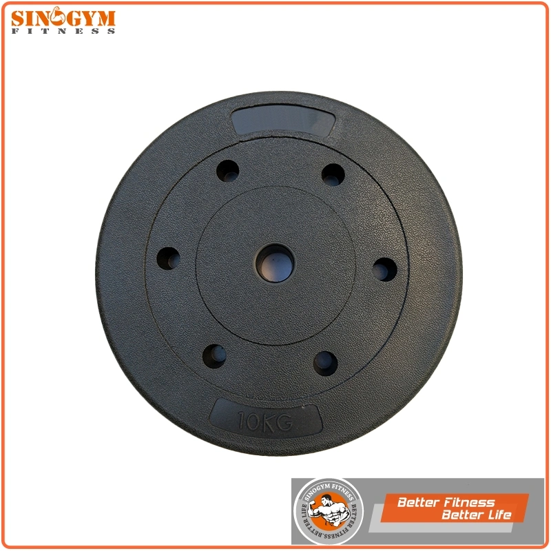 Black Plastic Cement Dumbbell Weight Plate