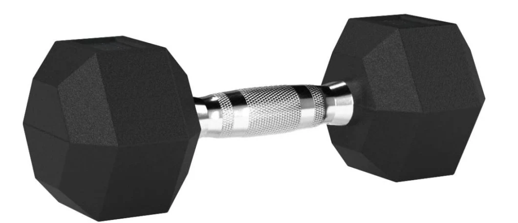 Basics Rubber Encased Hex Hand Weight 25lb Dumbbell