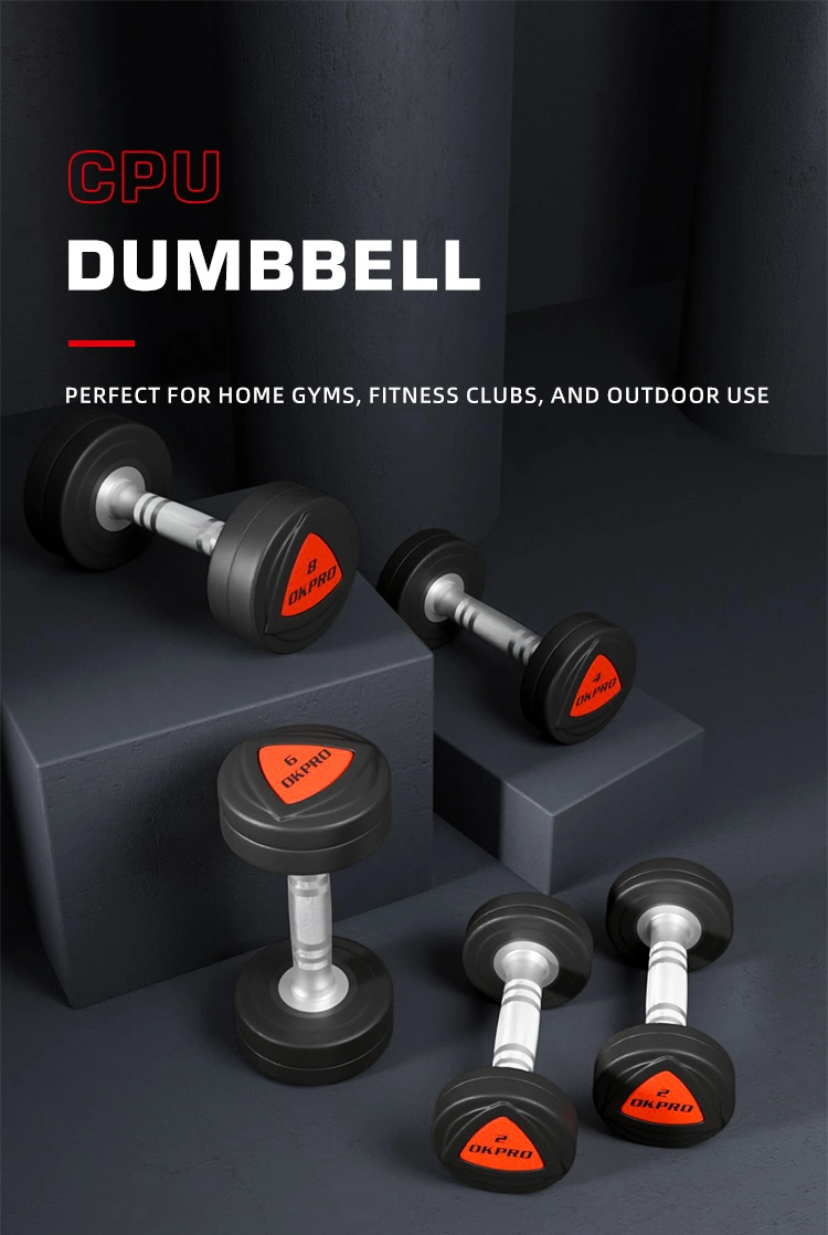 Commercial Strength Equipment Weight PU Dumbbells Urethane Dumbbell Set