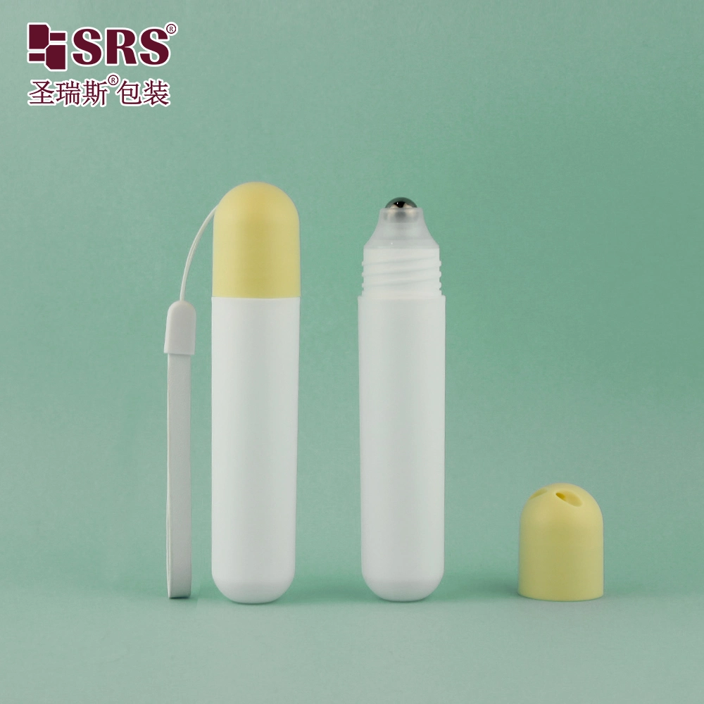 Frosted Antiperspirant Roll-On Bottle PP Plastic Deodorant Roller Bottle 25ml Cylinder Perfume Packaging With Hanging Rope