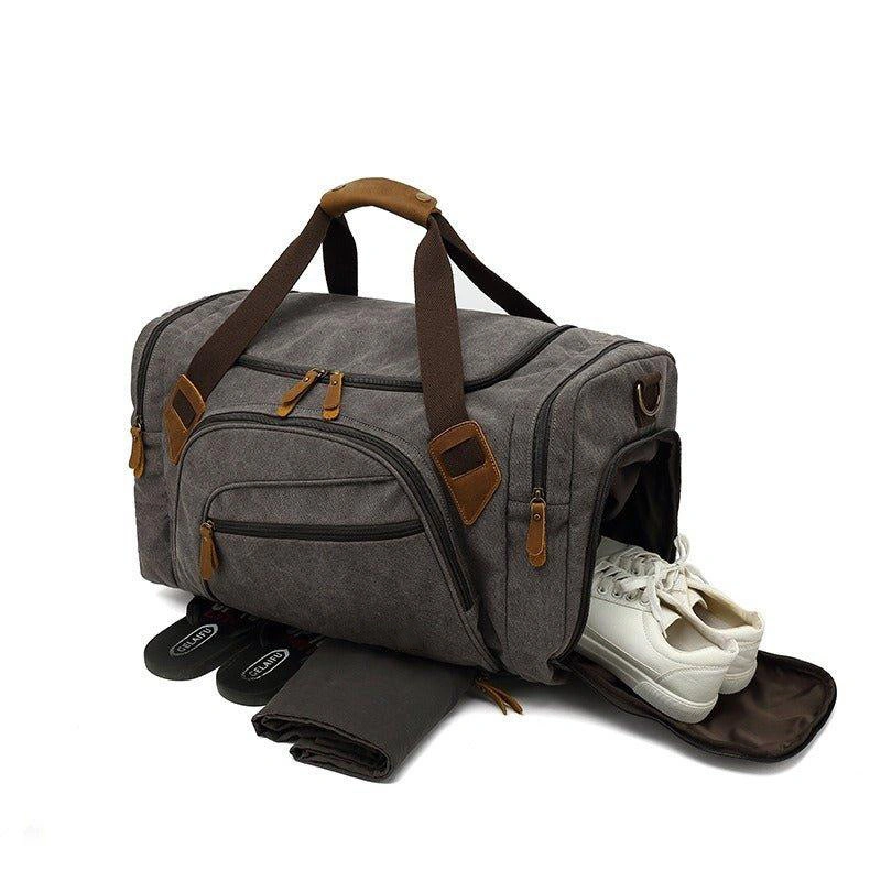 Waterproof Multi-Function Gym Bag Practical Travel Canvas Duffel Bag with Shoe Compartments