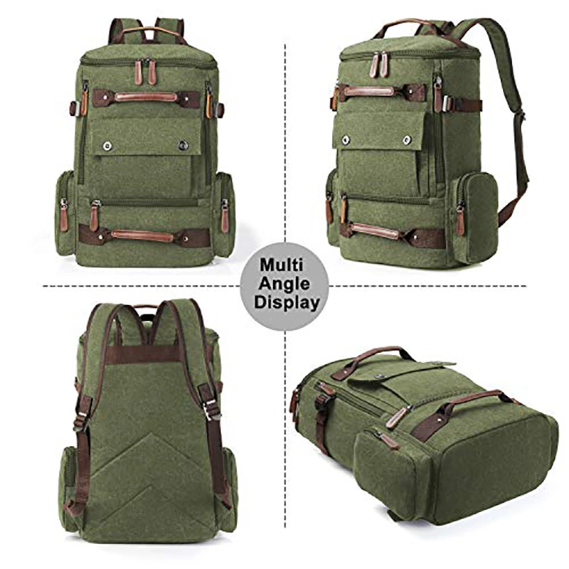 Canvas Backpack Vintage Travel Duffel Backpacks Large Capacity Rucksack Daypack