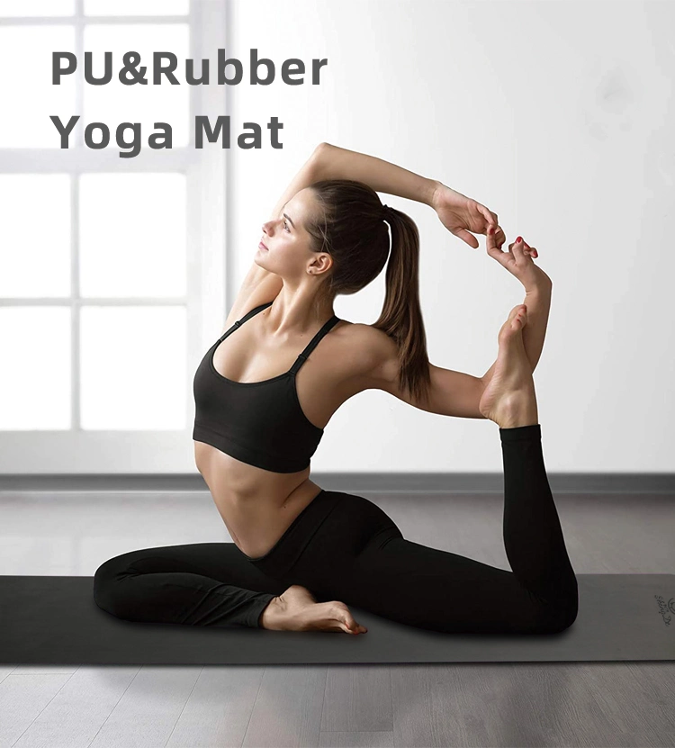 Environmentally Friendly Home Fitness Non Slip Double Layer Custom Print Logo Color Natural PU Rubber Yoga Mat