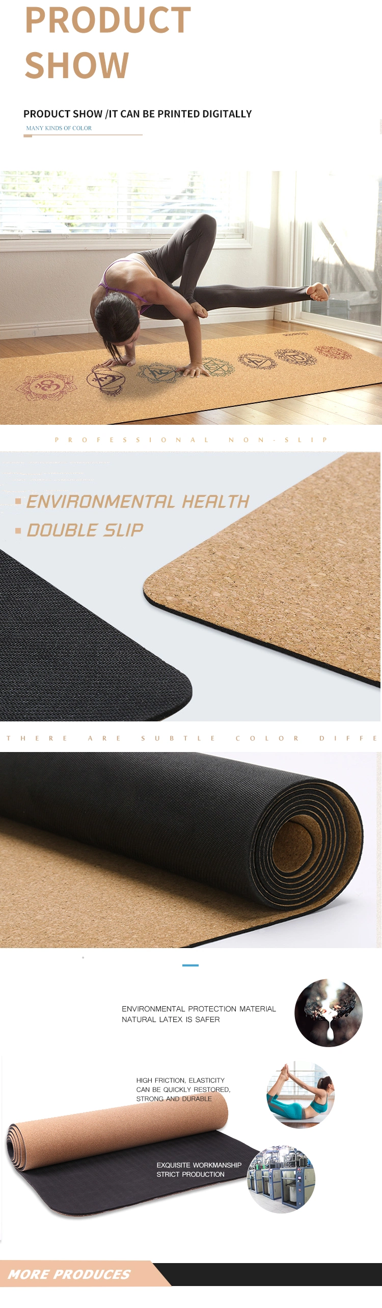 Custom Design Foldable Travel Suede Thick Yoga Mats Pattern Eco Friendly Natural Rubber Yoga Mat Set