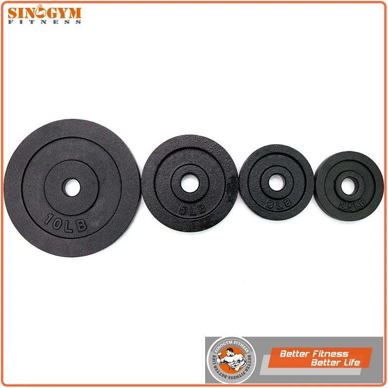 Horizontal Edge Black Paint Cast Iron Weight Plate