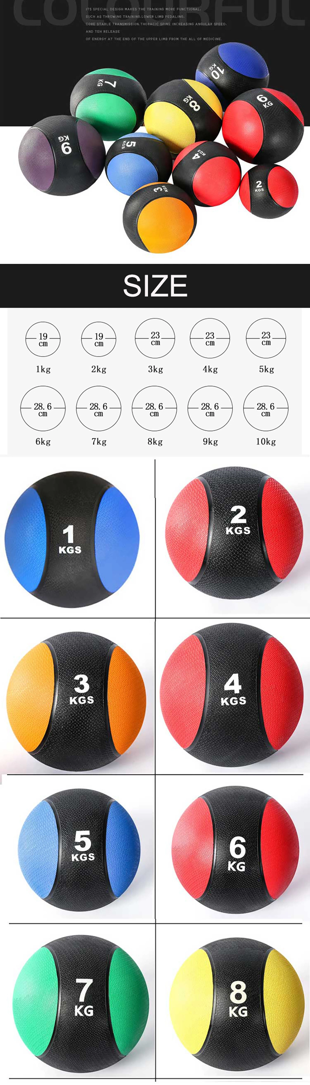 New Hot Selling Gym Workout Double Color Rubber Medicine Ball