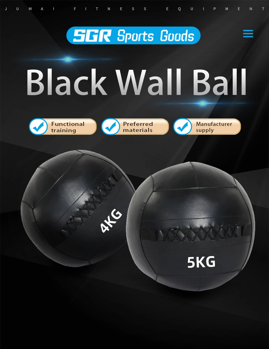 Strength Training Durable PVC Leather Soft Medicine Weighted Wall Ball