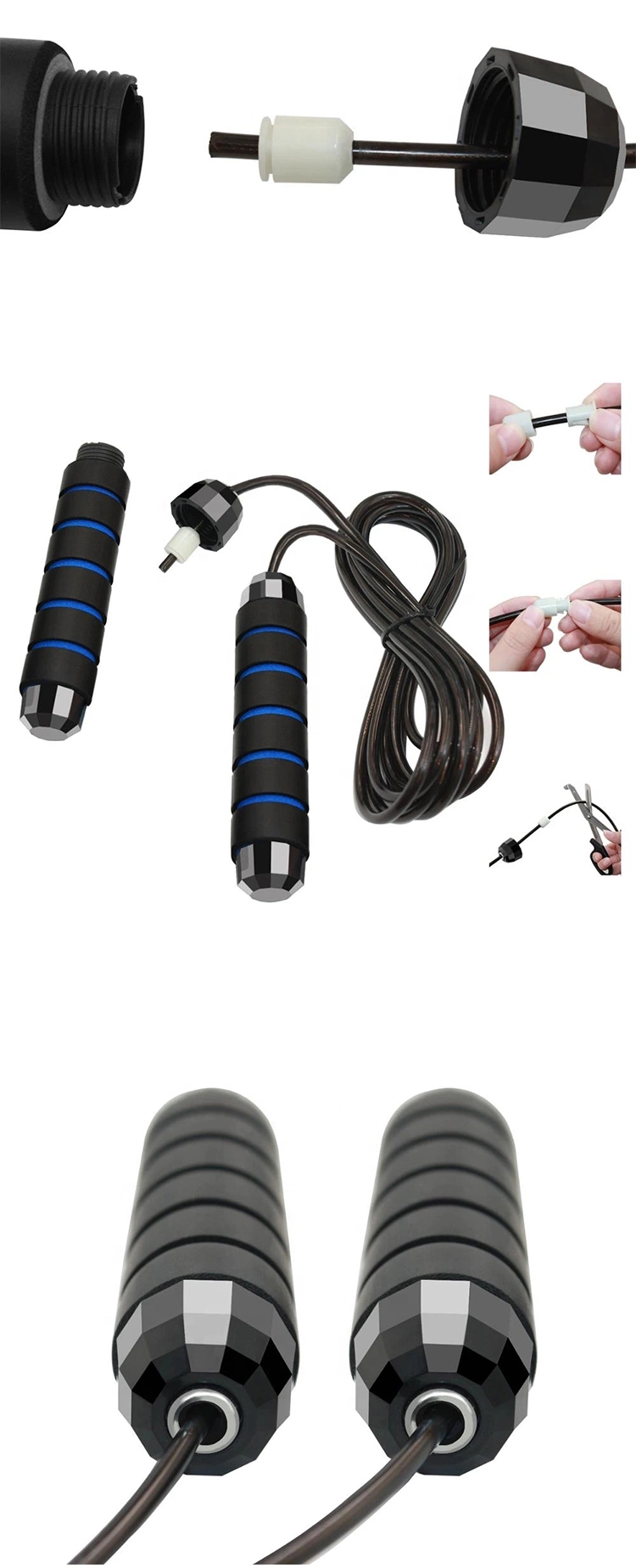 Adjustable Speed Weighted Jump Rope PVC Skipping Rope for Fitness