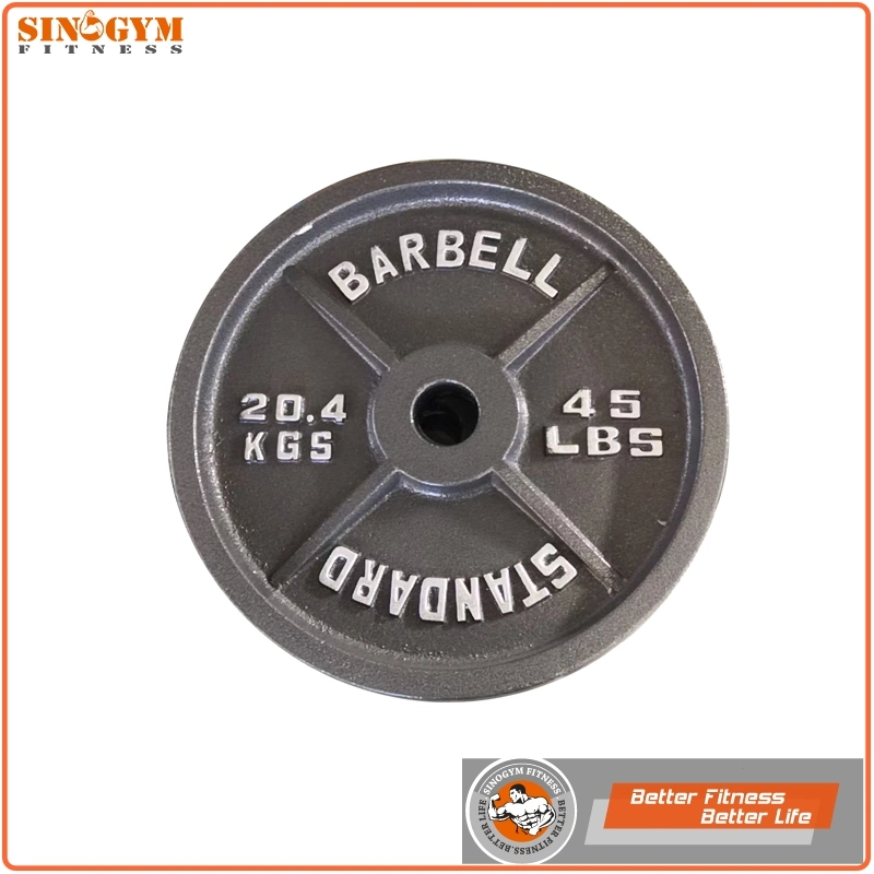 Black Paint or Grey Hammertone Cast Iron Barbell Weight Plate