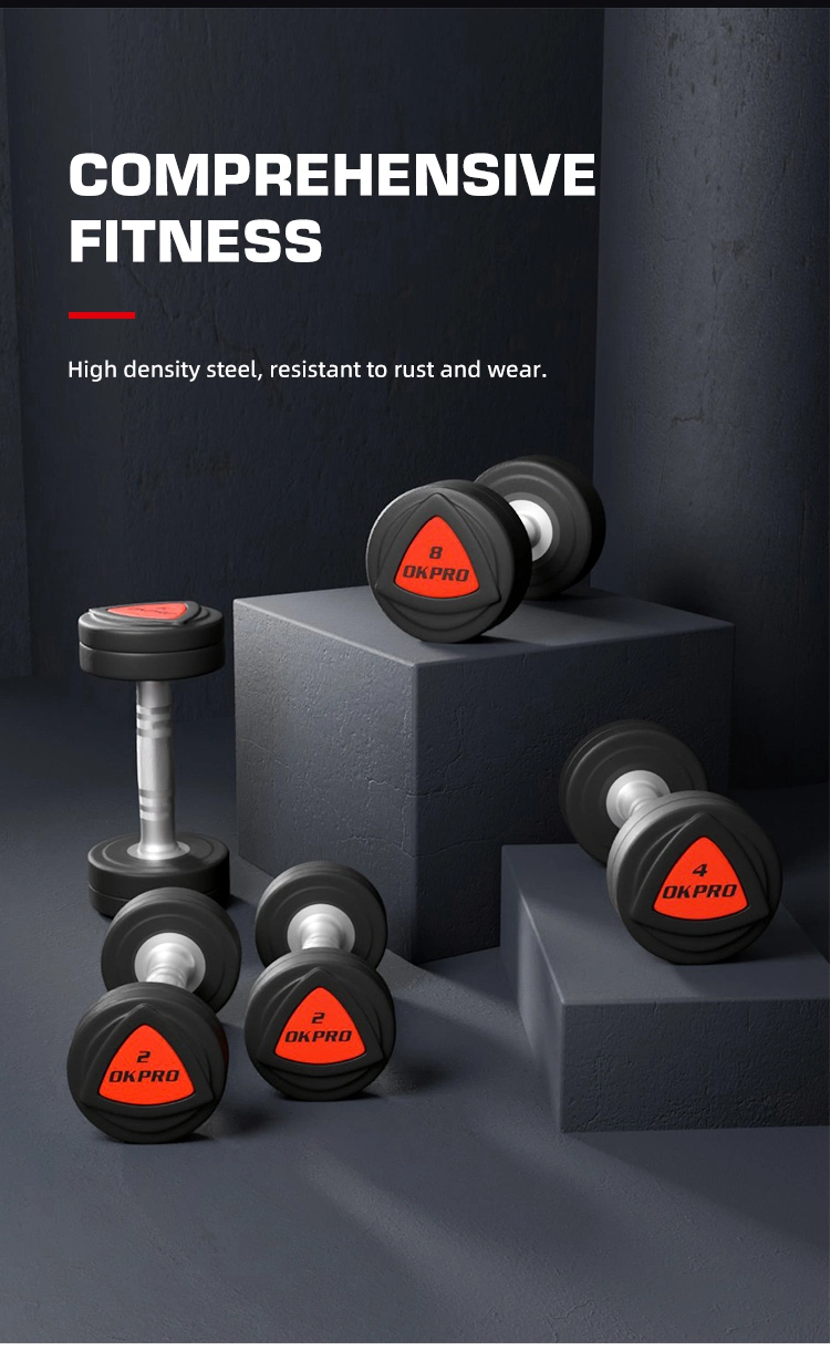 Commercial Strength Equipment Weight PU Dumbbells Urethane Dumbbell Set