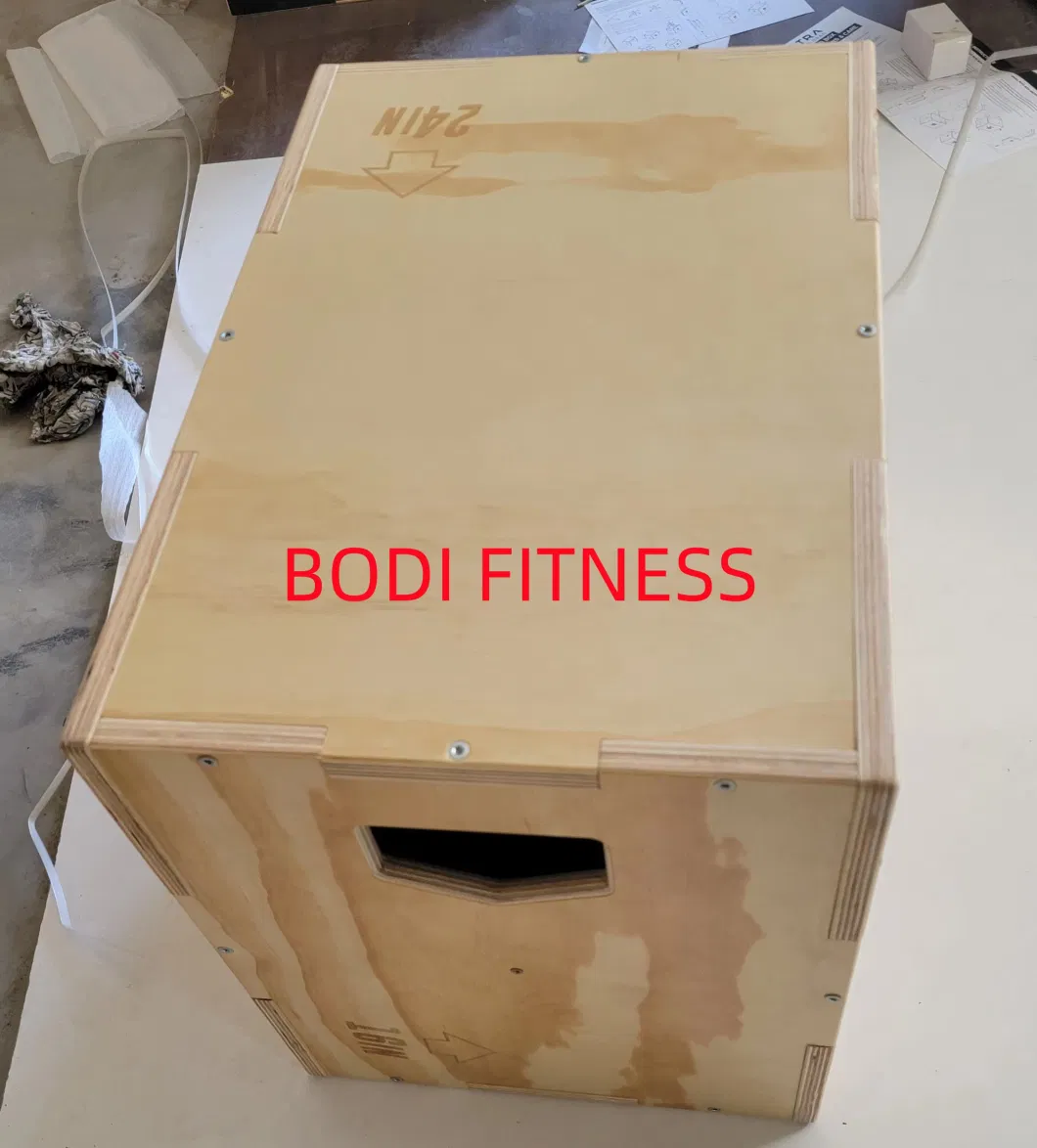 Gym Exercise Fitness Custom Logo Wooden Jump Plyometric Agility Stackable Wood Jumping Plyo Boxes 3-in-1 Wooden Plyo Box