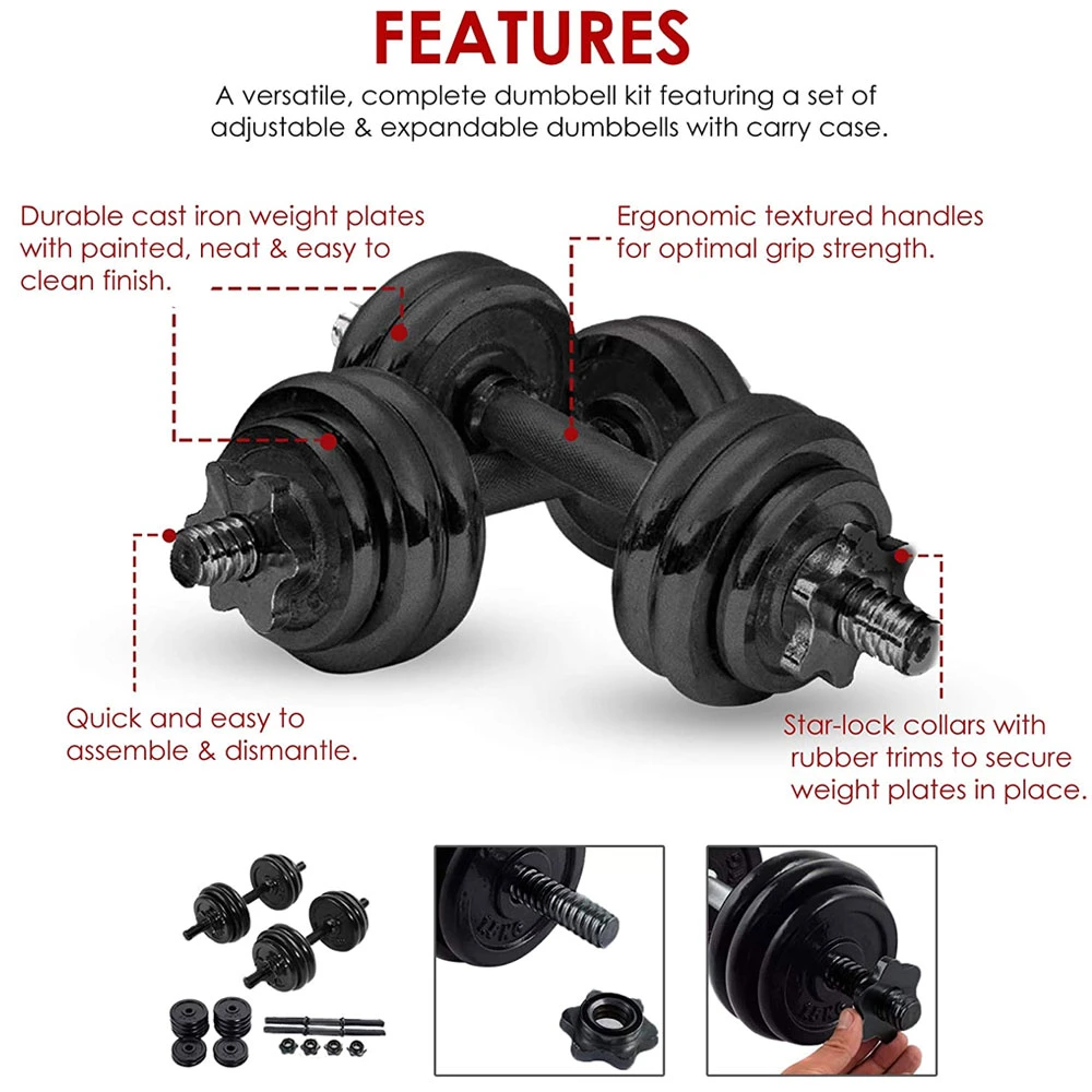 40lb Cement Dumbbell Set for Men, Women, Seniors, Teens, and Youth