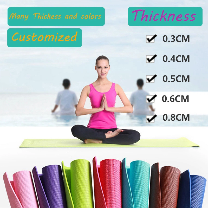 Fitness Mat Printed 3mm Eco PVC Yoga Matte Fitness China Cheap Custom Print 3mm Ultra Thin PVC Eco Friendly Yoga Mate