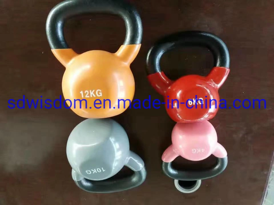 Top Grade Custom Logo Color Weight Competition Steel Kettle Bell Gym Fitness Colorful Vinyl Kettlebell