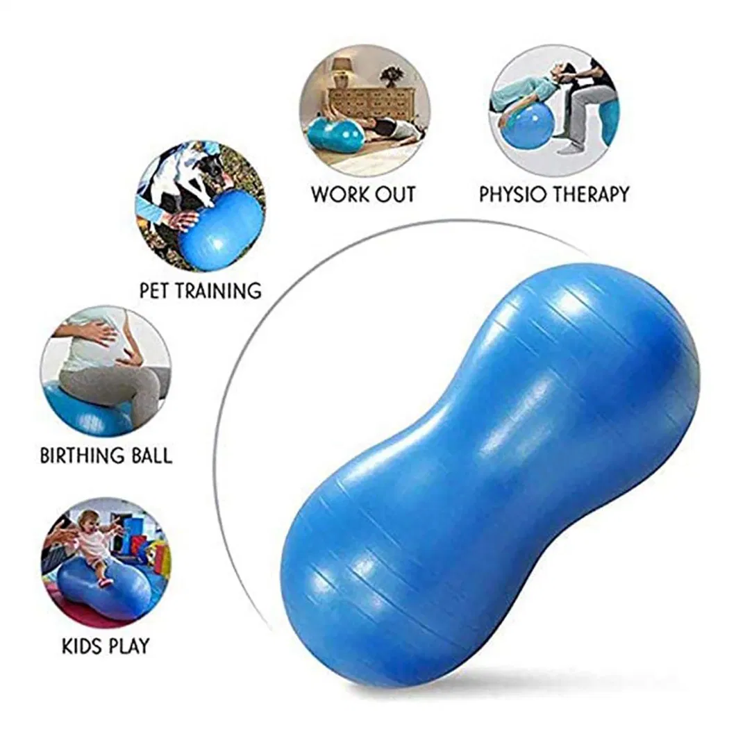 Customization PVC Peanut Yoga Ball Exercise Anti Burst Gym Ball