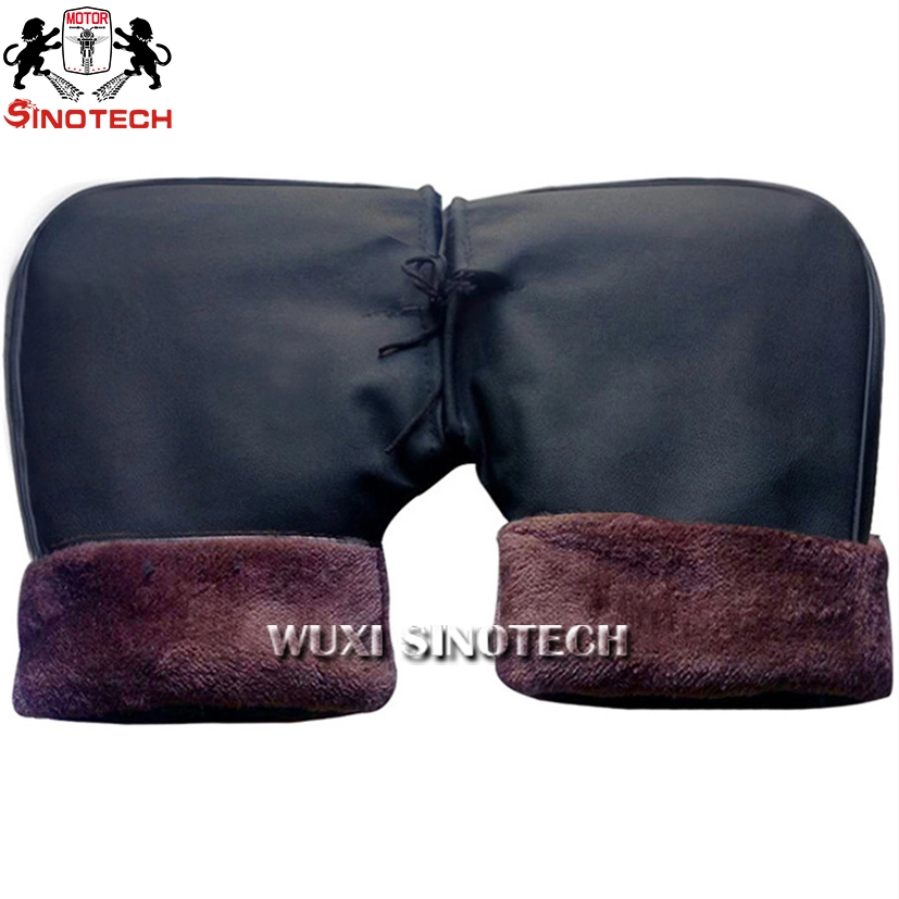 Leather Warm Motorcycle Handlebar Gloves Hand Warmer Waterproof