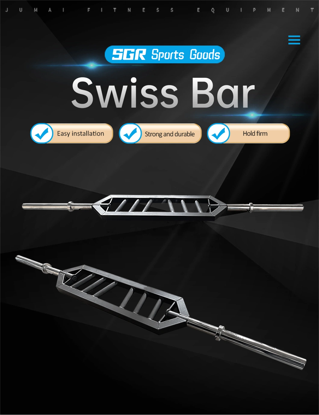 Multi Fitness Equipment Weight Lifting Barbell Exercise Workout Grip Swiss Bar