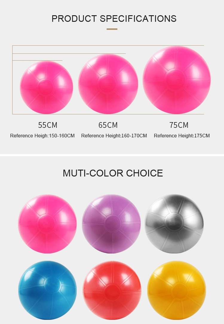 Fitness PVC Non-Toxic Exercise Anti Burst Inflatable Gym Yoga Ball