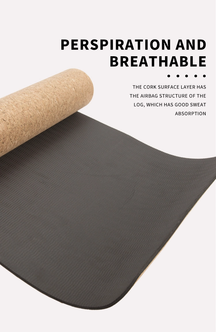 High Quality Dual Layer Eco-Friendly Non-Slip Recycle Cork TPE Yoga Mat