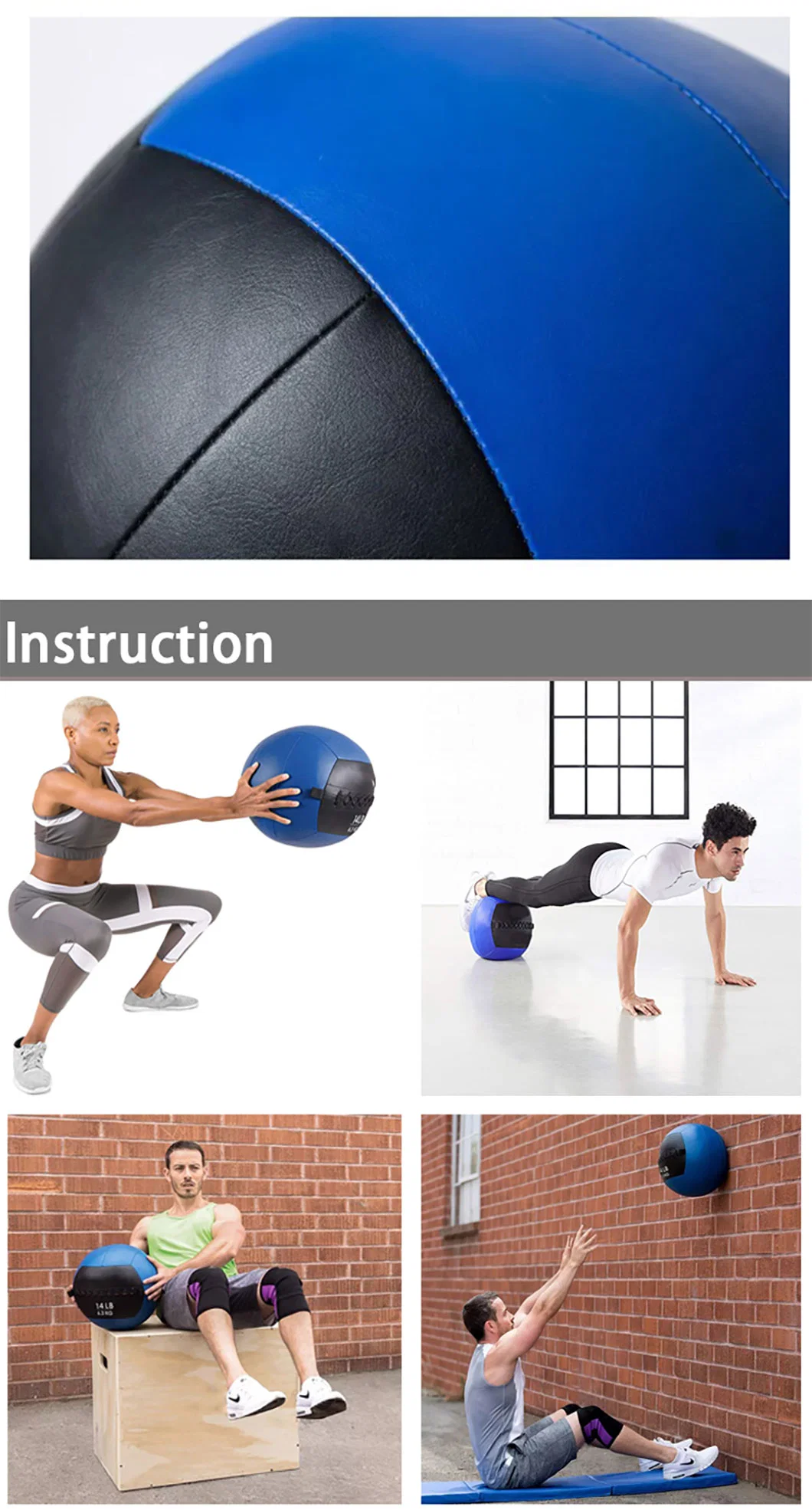 Med Ball Weather Wall Ball Gaa Ball Hurling Balls PVC Wall Medicine Ball for Crossfit Recovery Rehab Home Gym Exercise