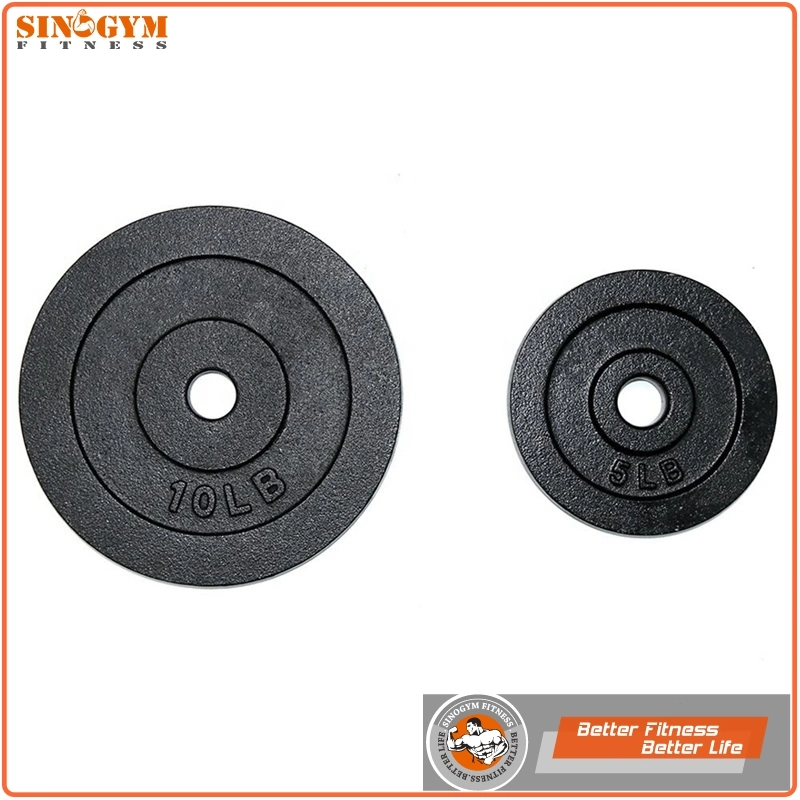 Horizontal Edge Black Paint Cast Iron Weight Plate