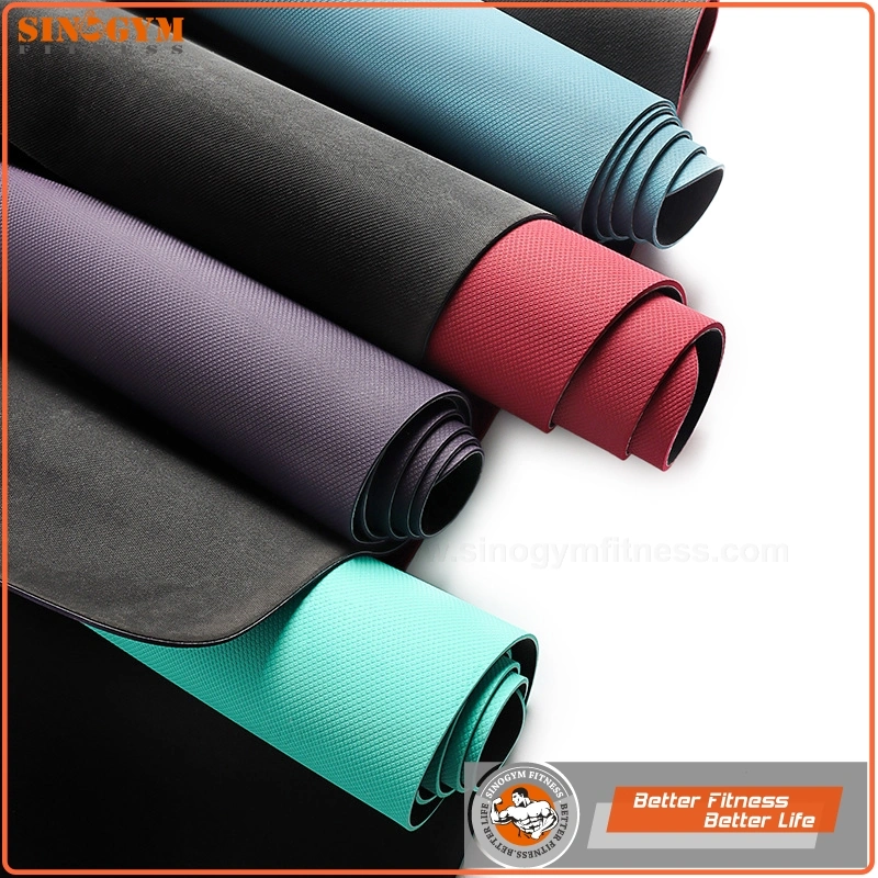 Eco-Friendly Single Color PU Natural Tree Rubber Yoga Pilates Exercise Fitness Mat