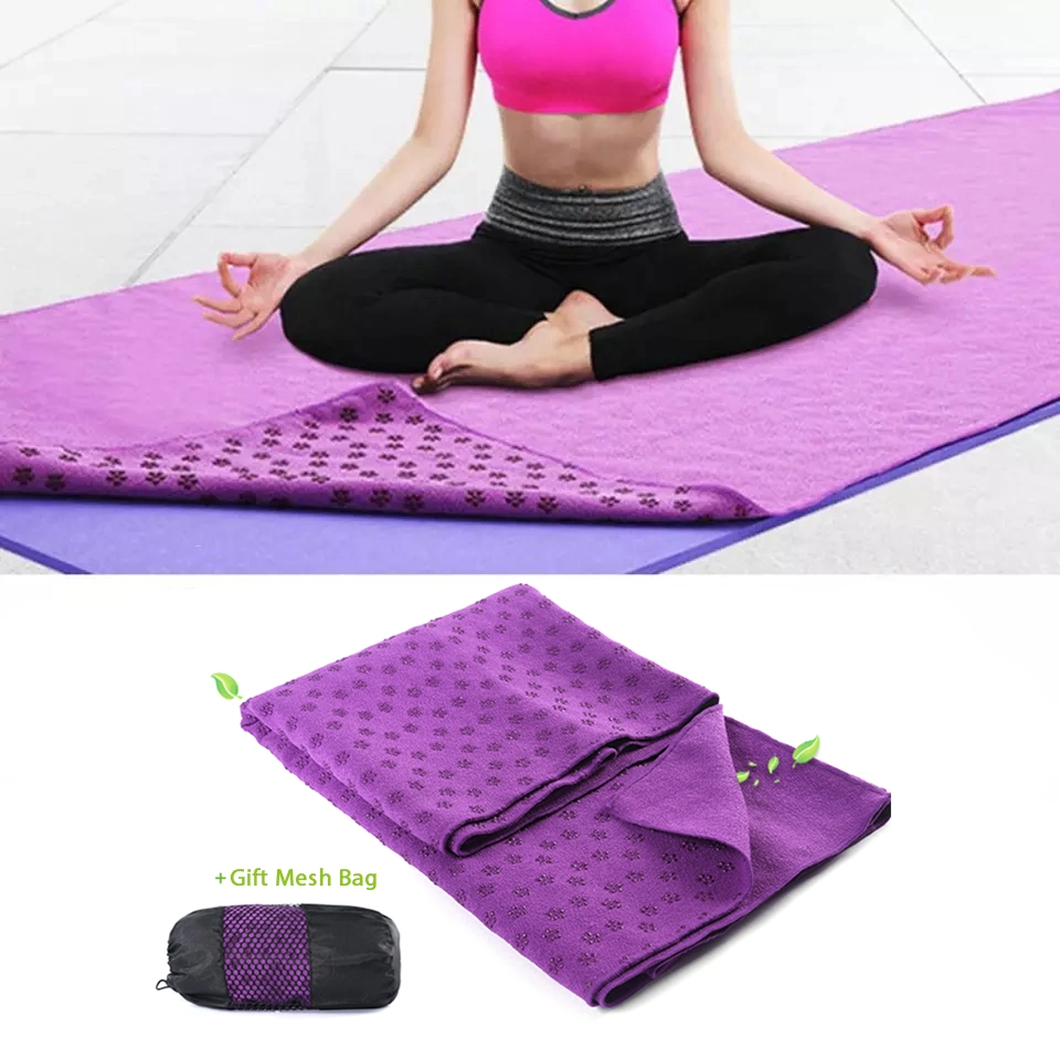 Factory Price Fast Drying Travel Yoga Gym Microfiber Towels with Loop Hanger, Bespoke Brand Logo Sand Free Beach Fitness Bath Wrap Towel with Mesh Bag Packing