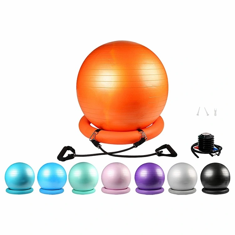 Pilates Exercise Gym PVC Yoga Ball Set Yoga Ball with Base