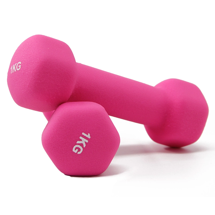 Women Lady Use Fitness Equipment Dumbbell Set