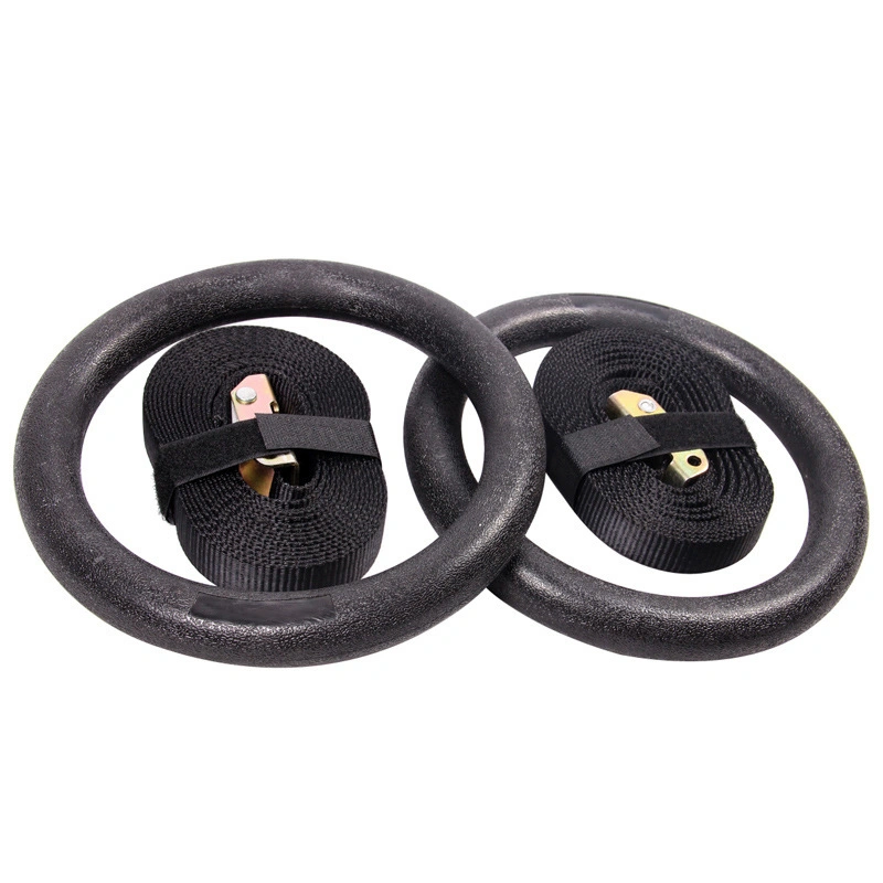 Core Fitness Strength Gymnastic Training Plastic Gym Rings with 28mm Adjustable Strap