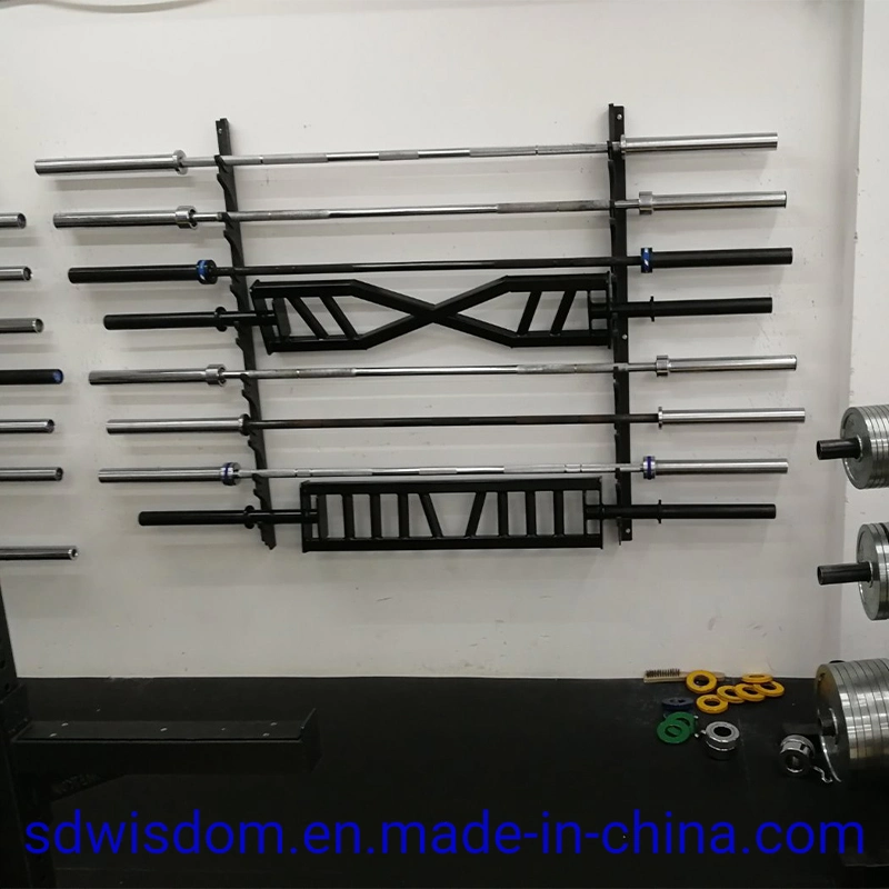 Commercial Gym Equipment Bar Holder 8 PCS Wall Mounted Barbell Holder Rack