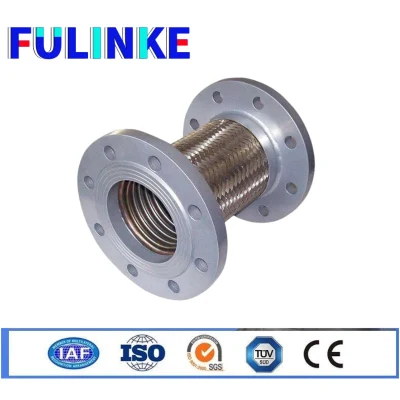  Manufacturer Corrosion Resistant Stainless Steel Flange Metal Hose Bellow Wire PTFE Lined Flexible Flanged Braided Metal Hose