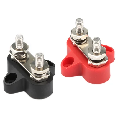 M6 M8 M10 Post Dual Double Stud Bus Bar Copper Stainless Steel Connector Battery Power Distribution Block Busbar for Motorcycle