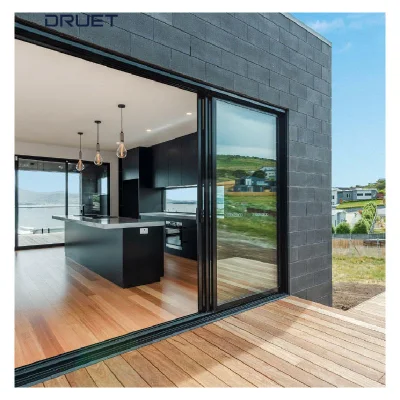 Framed Panel Double Tempered Glass Heavy Duty System Sliding Door